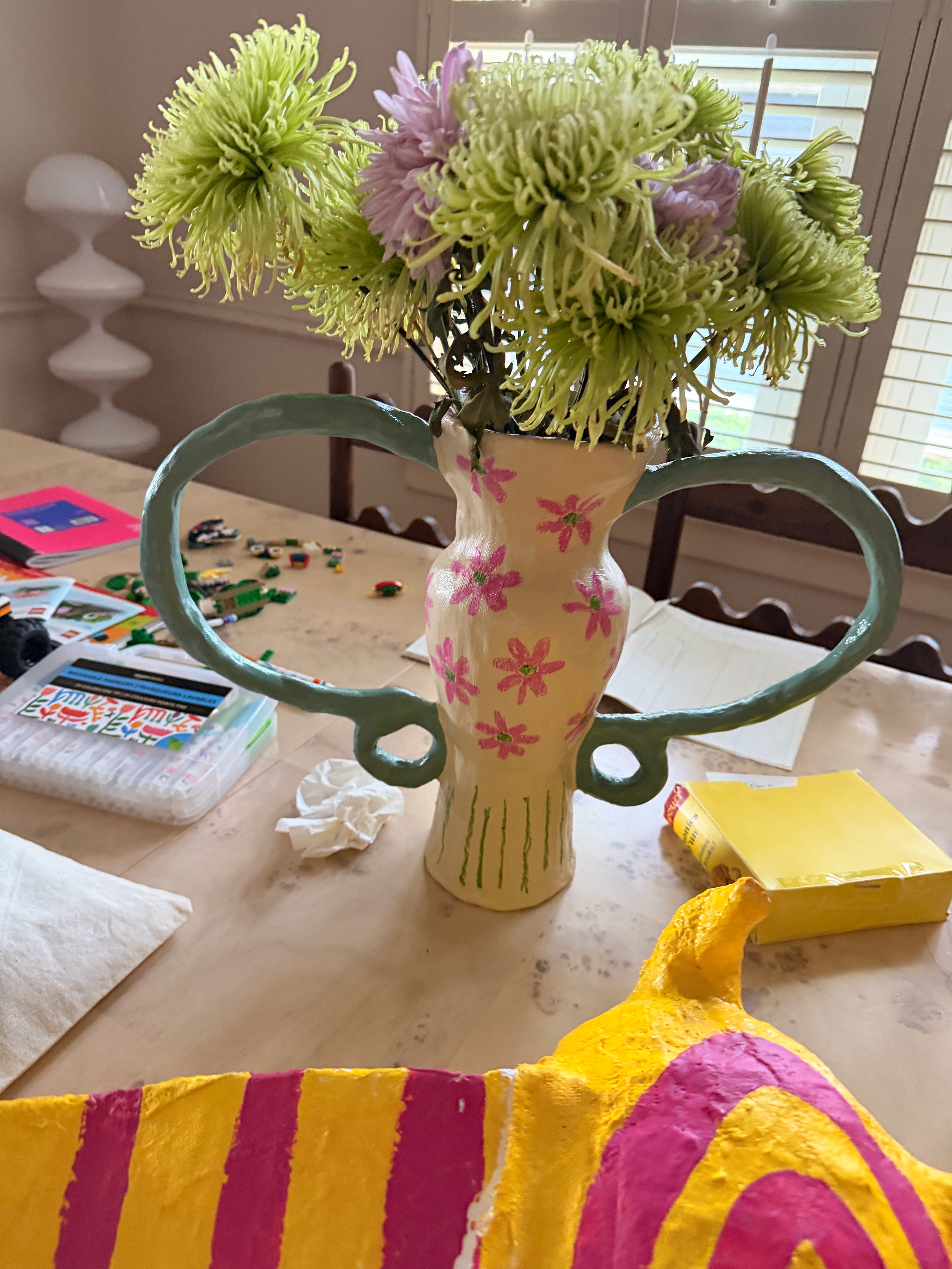 Medium Vessel with Flower Design
