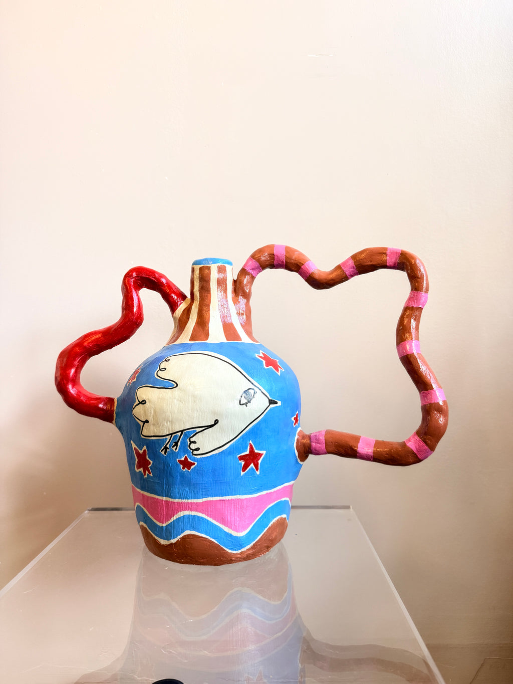 Medium Vessel with Bird Design