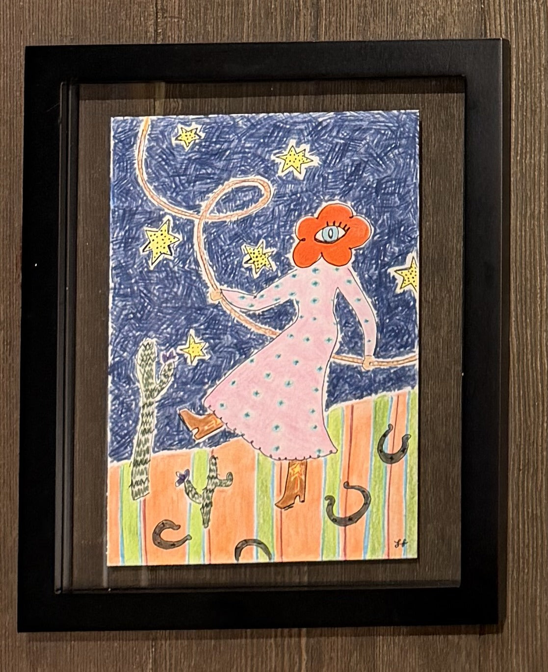 Be yourself - framed drawing by Lori Lyon