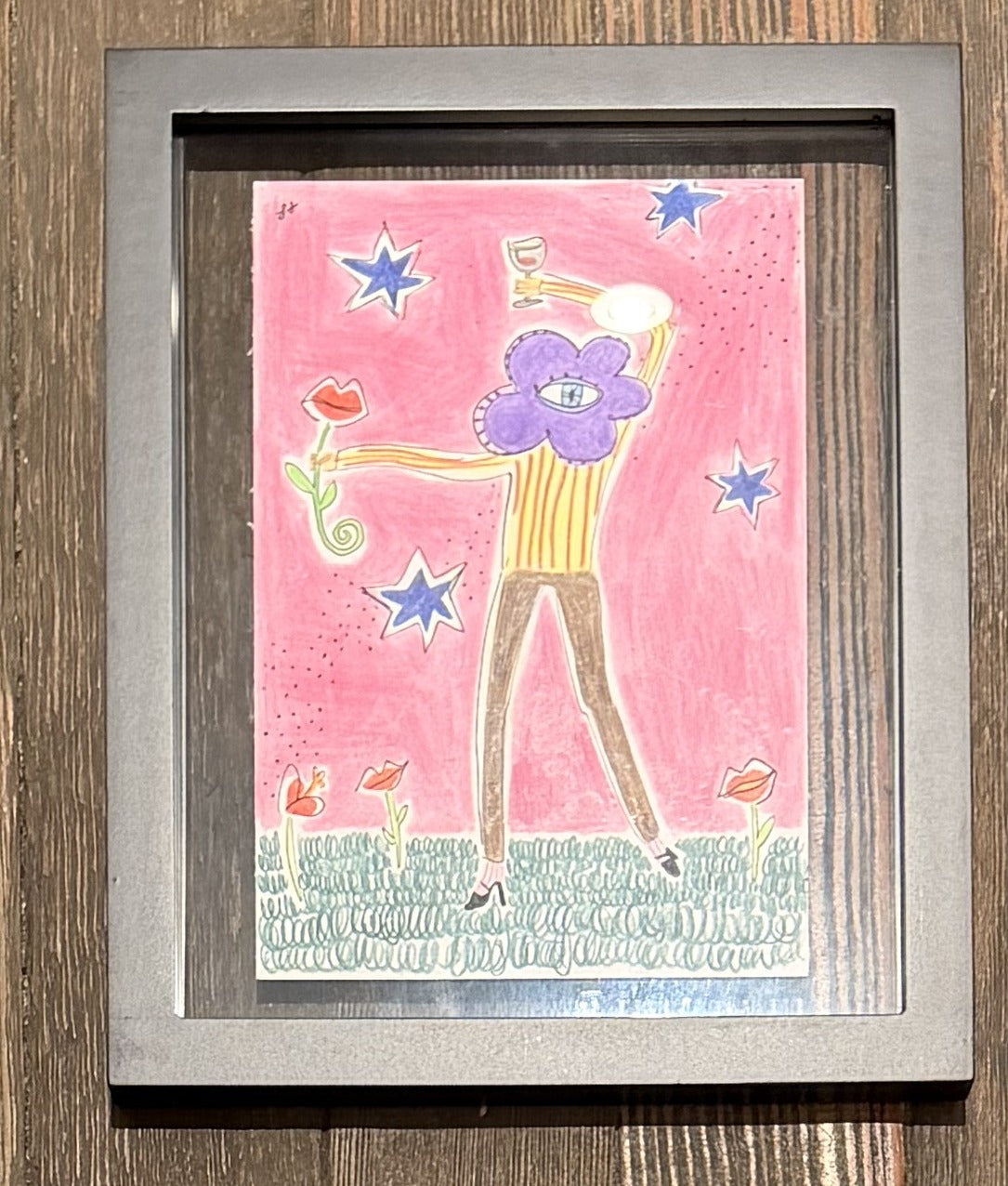 I'll bring you gifts - framed drawing by Lori Lyon