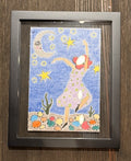 Love by the Moon - framed drawing by Lori Lyon