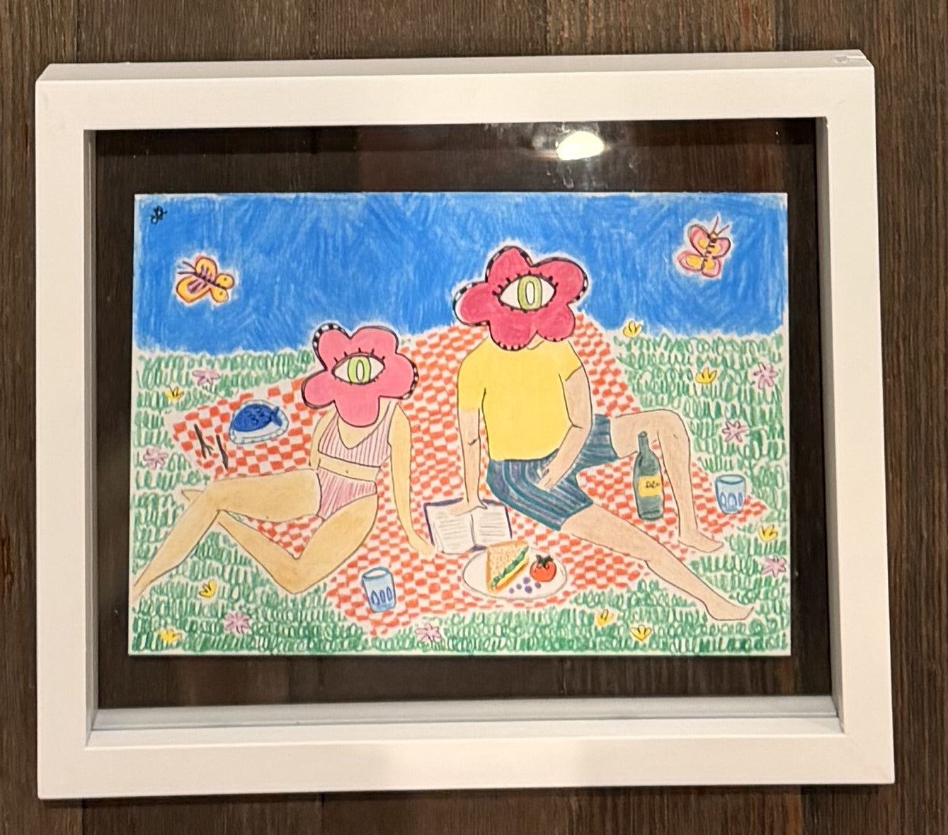 Life's a picnic - framed drawing by Lori Lyon