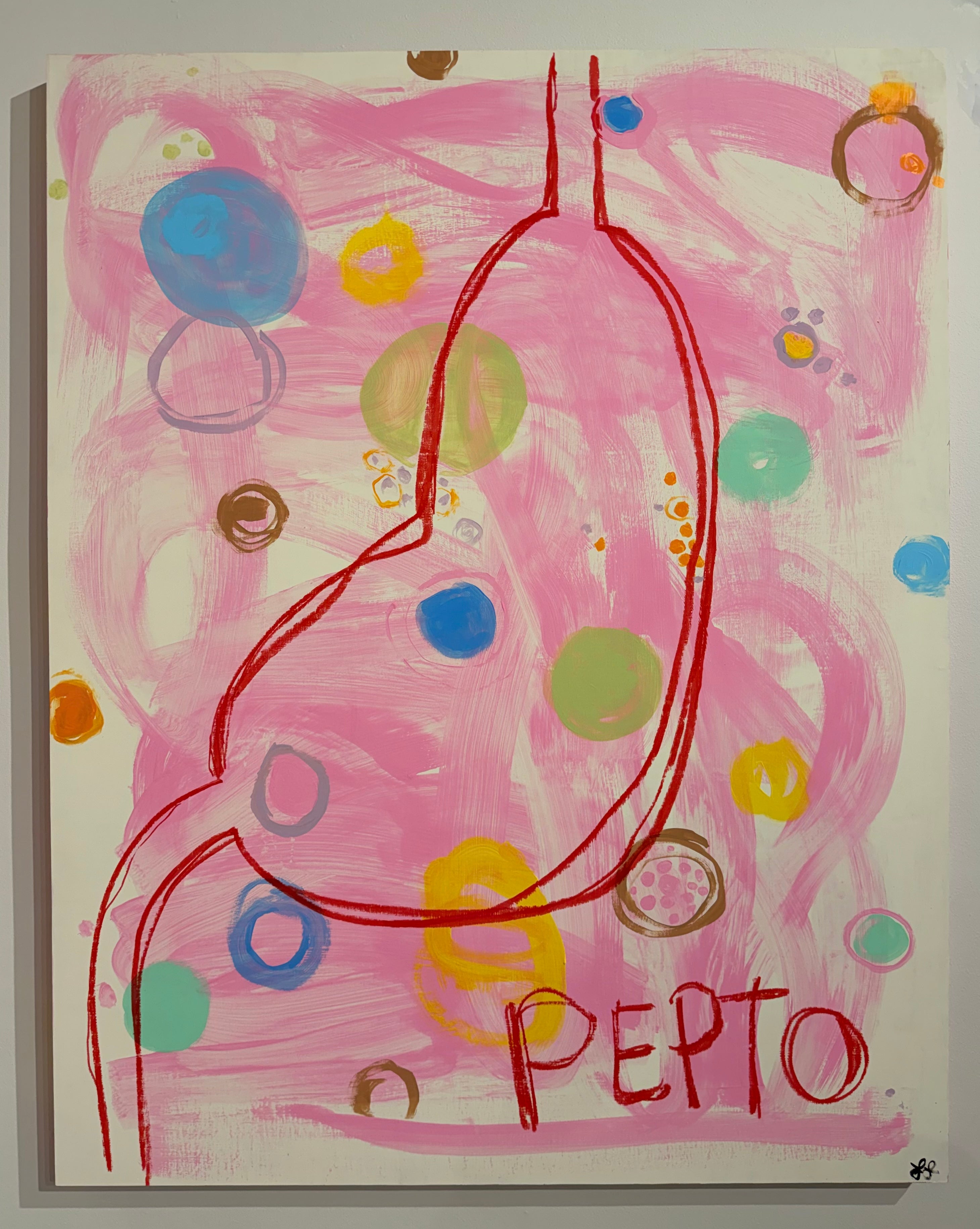 Pepto - acrylic painting by Lori Lyon