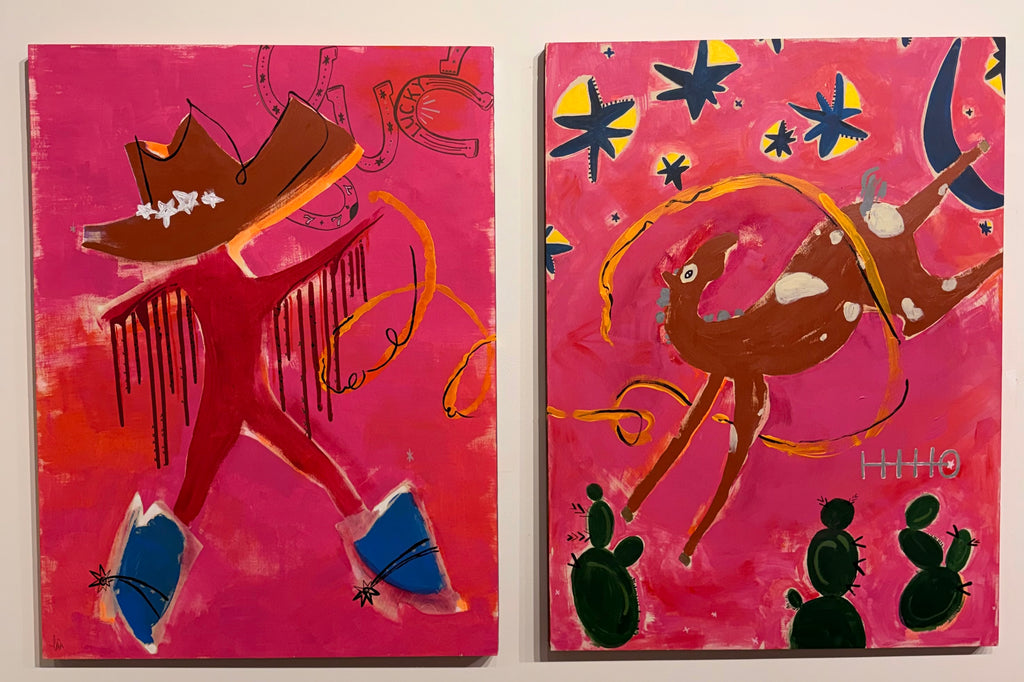 Yeehaw - set of 2 acrylic paintings by Lori Lyon