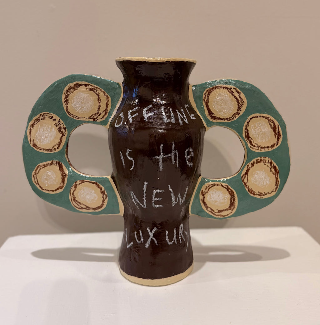 Medium vessel with Offline is the New Luxury statement by Lori Lyon