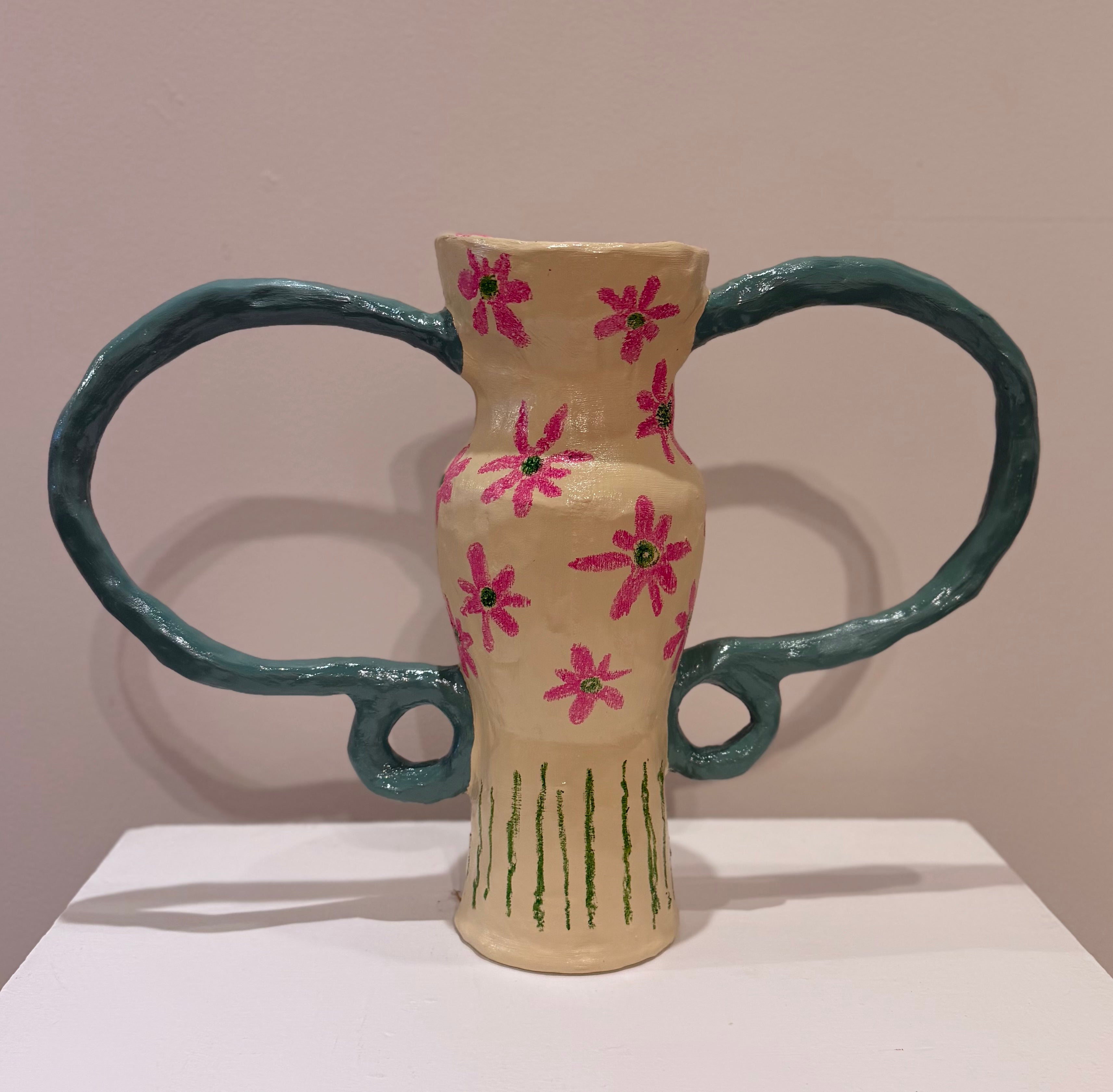 Medium vessel with flower design - alternate view