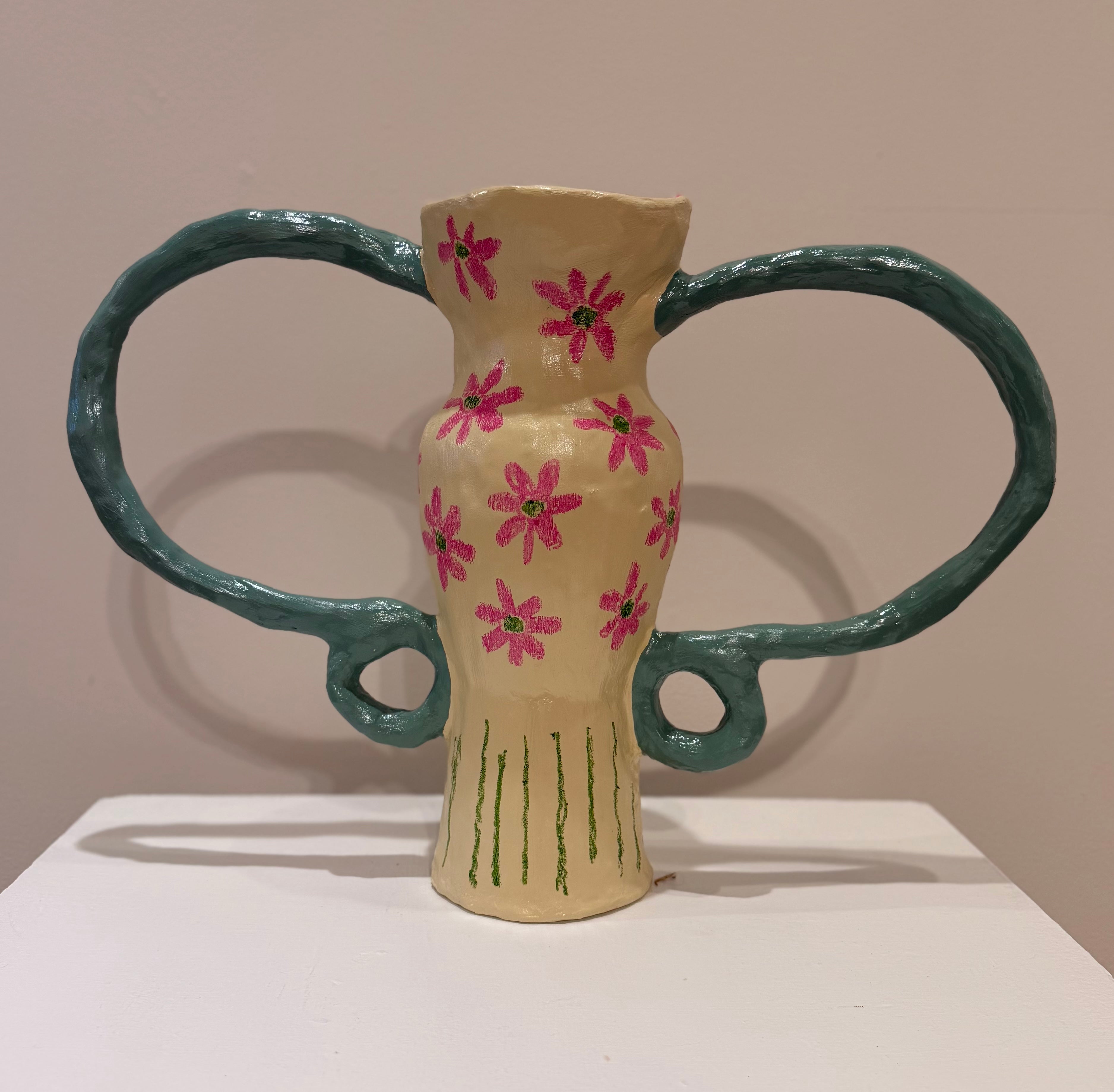 Medium vessel with flower design by Lori Lyon